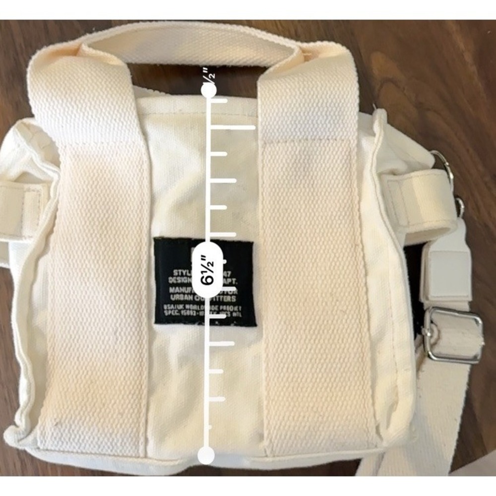 BDG Serena Mini Cotton Canvas Tote Bag Cream w Detachable Shoulder Strap - Picture 8 of 8